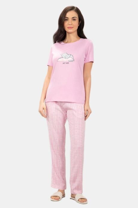 Amante Full Length Pyjama Bottom - Orchid Checks Print — image 5